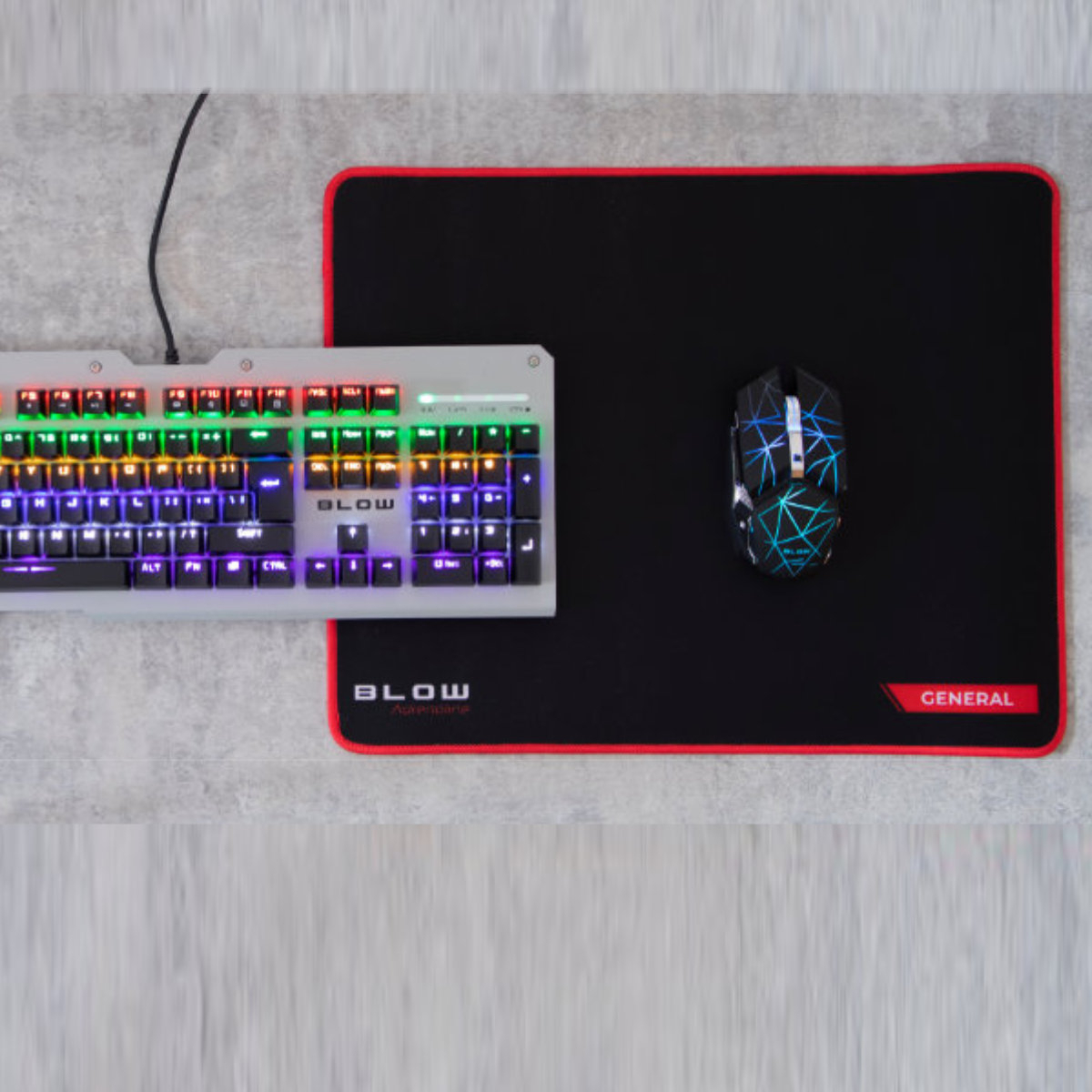 Mouse pad Blow XL 11865, 350x440x3mm, negru cu rosu [5]