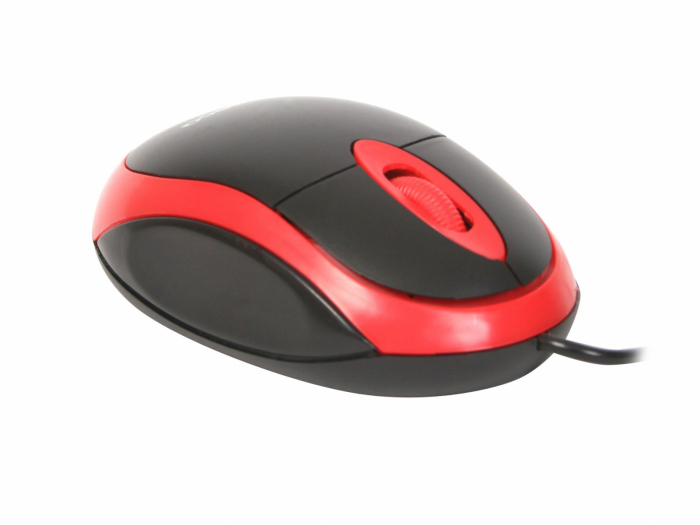 Mouse USB, Omega 41646 OM-06V, 1200 DPI, 95x57x33mm, cablu 110cm , negru cu rosu [5]