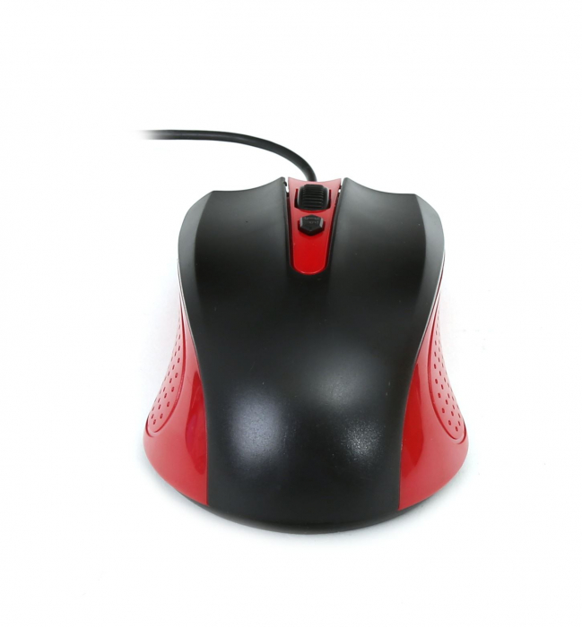 Mouse USB, Omega 41790 OM-05 3D, 800 - 1600 dpi, 105x67x38mm, cablu 110 cm, negru cu rosu [5]