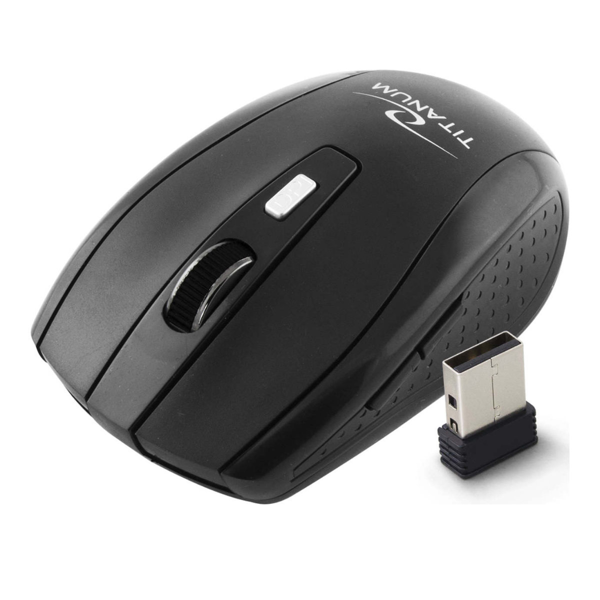 Mouse wireless 2.4 GHz, Titanum Snapper, 1600 DPI, cu 6 butoane, receptor nano USB, negru [5]