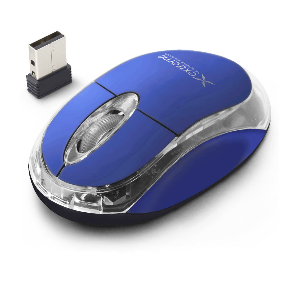 Mouse wireless 2.4 GHz, Xtreme Harrier, 1000 DPI, cu 3 butoane, receptor nano USB, albastru [3]