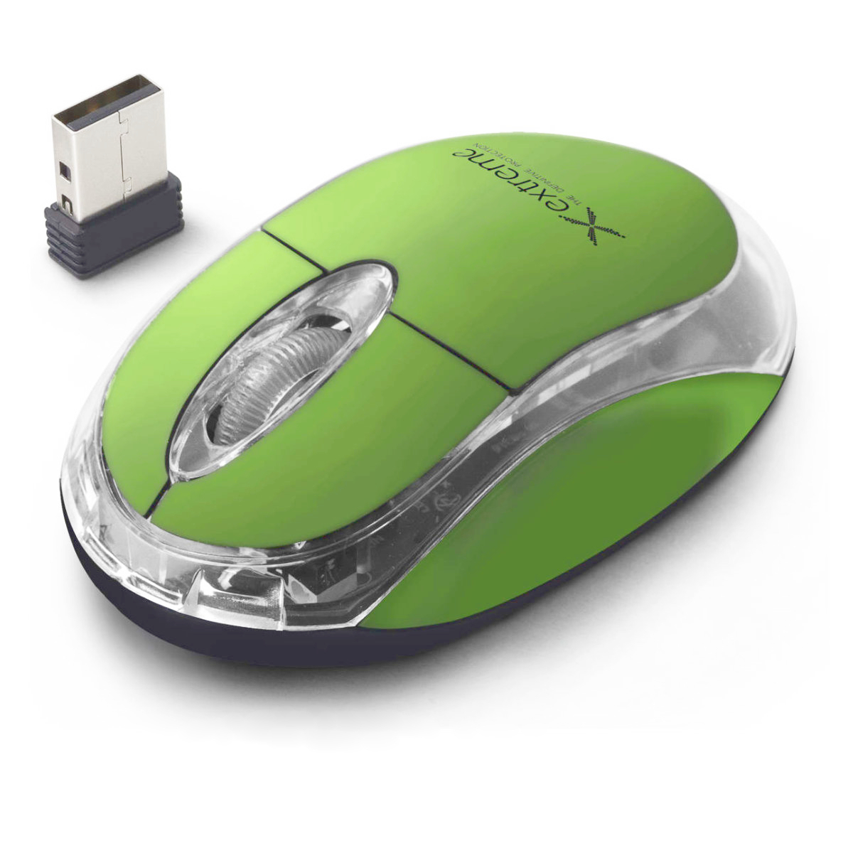 Mouse wireless 2.4 GHz, Xtreme Harrier, 1000 DPI, cu 3 butoane, receptor nano USB, verde [3]
