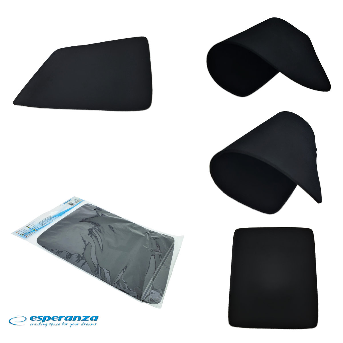 Mousepad unicolor, Esperanza 90842, dimensiuni 220 x 180 x 2 mm, negru [3]