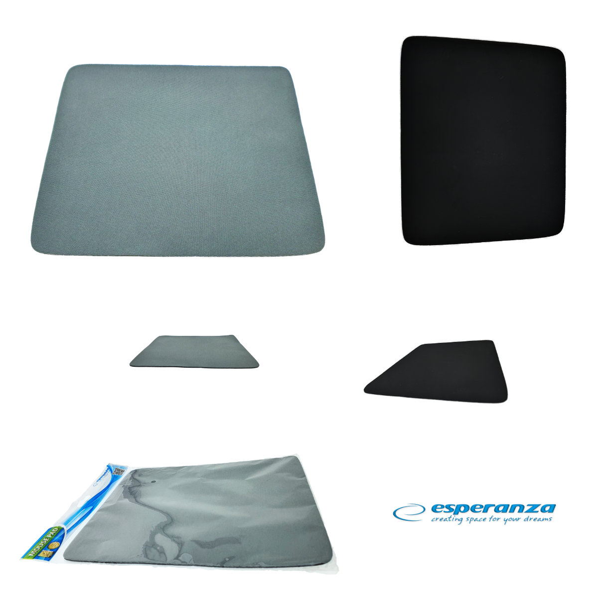 Mousepad unicolor, Esperanza 90845, dimensiuni 220 x 180 x 2 mm, gri [11]