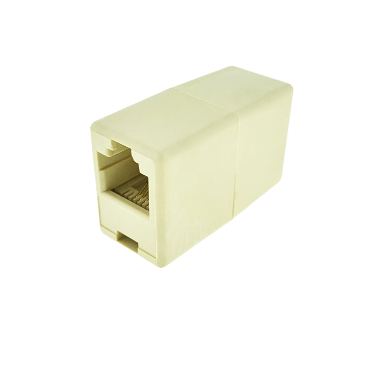 Mufa adaptor de prelungire cablu telefon, RJ11, 6P4C, mama-mama, bej [2]