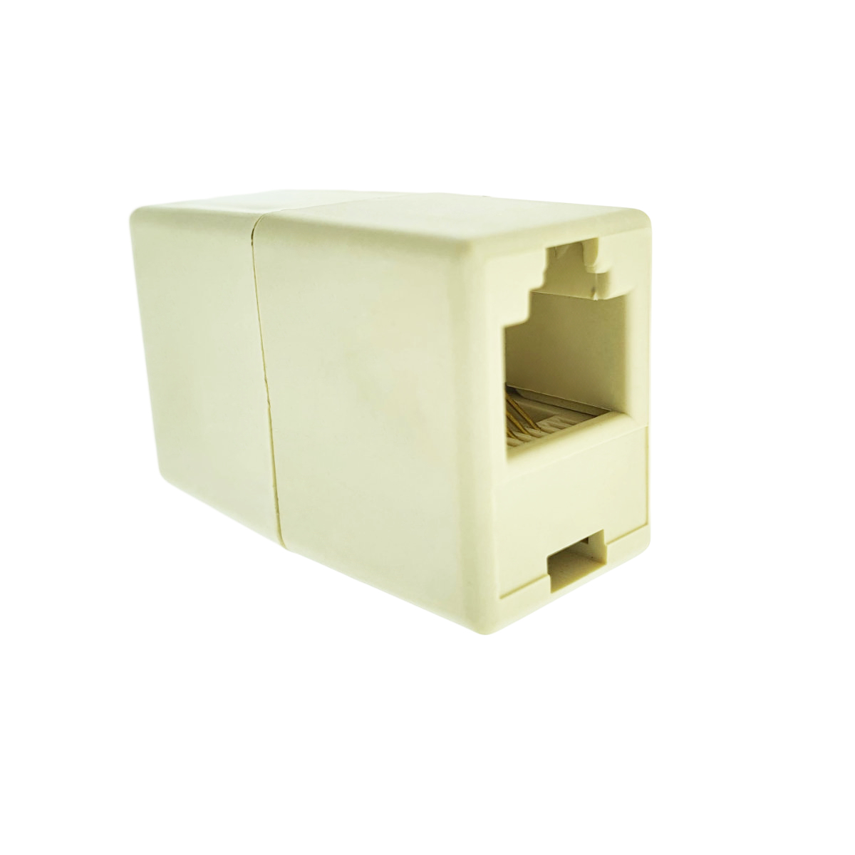 Mufa adaptor de prelungire cablu telefon, RJ11, 6P4C, mama-mama, bej [1]