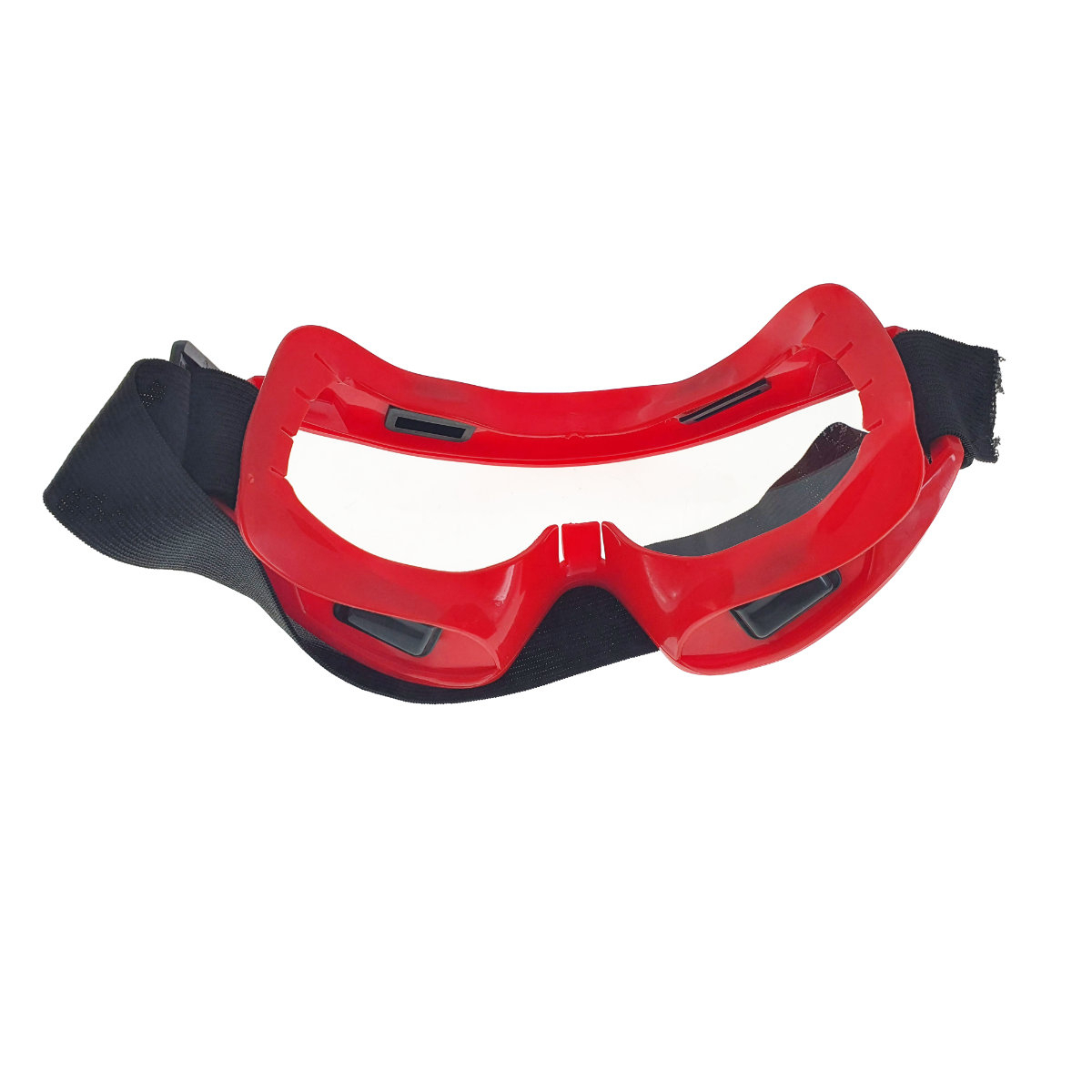 Ochelari panoramici de protectie tip masca, prindere cu banda elastica ajustabila, rama rosie PVC cu silicon pentru etansare [9]