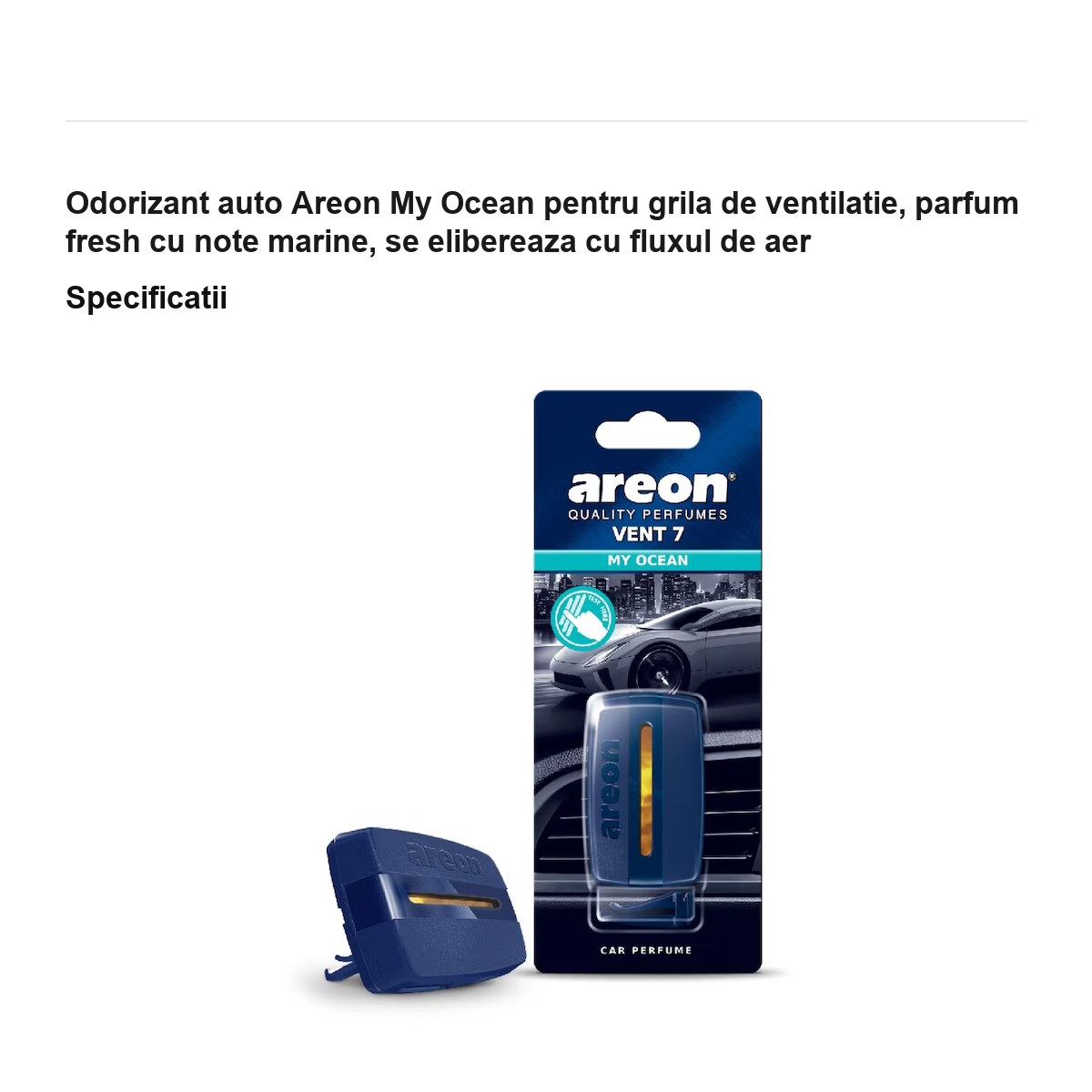 Odorizant auto Areon My Ocean pentru grila de ventilatie, parfum fresh cu note marine, se elibereaza cu fluxul de aer [3]