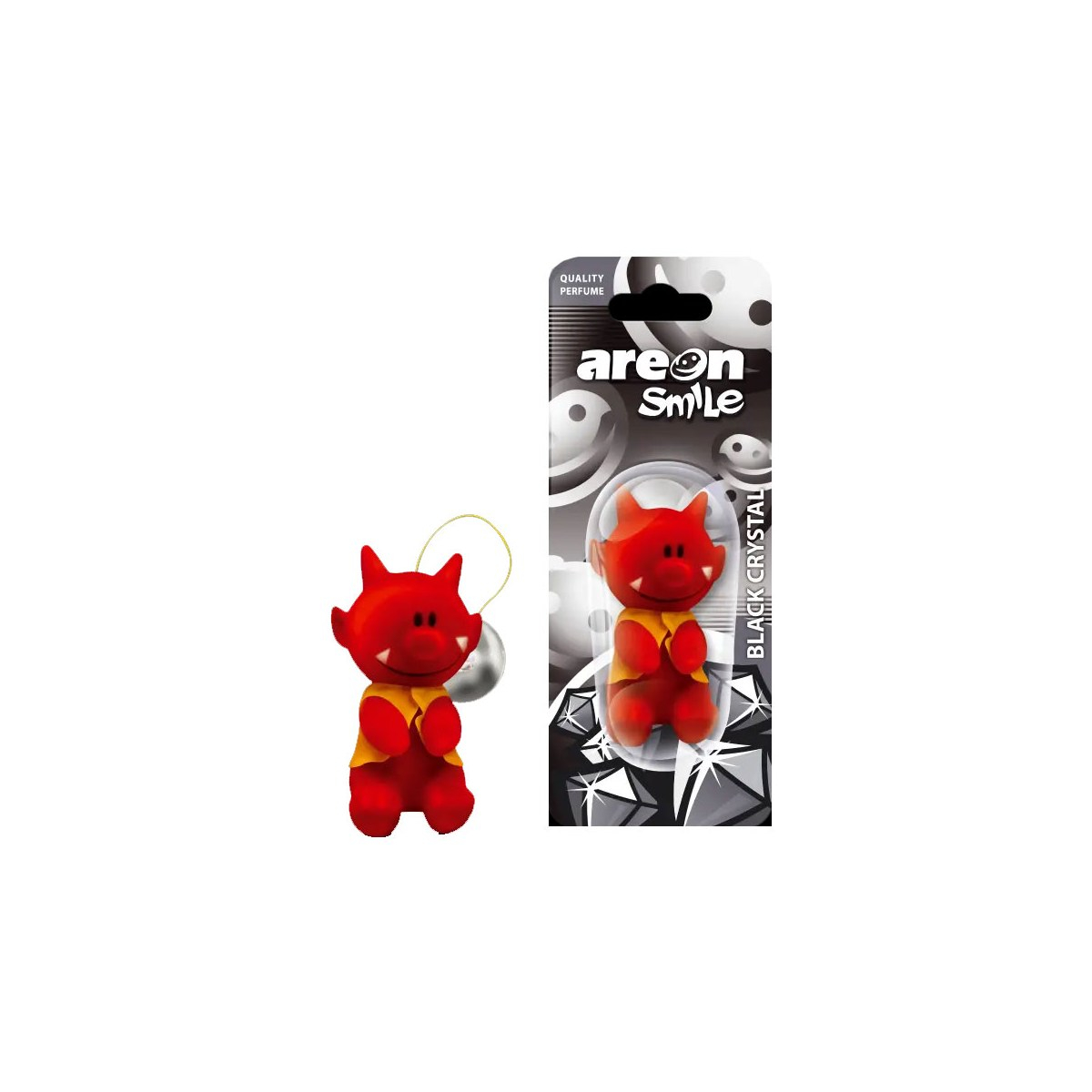 Odorizant auto Areon Smile Black Crystal, tip figurina, elimina mirosurile neplacute, parfum persistent, design colorat [4]