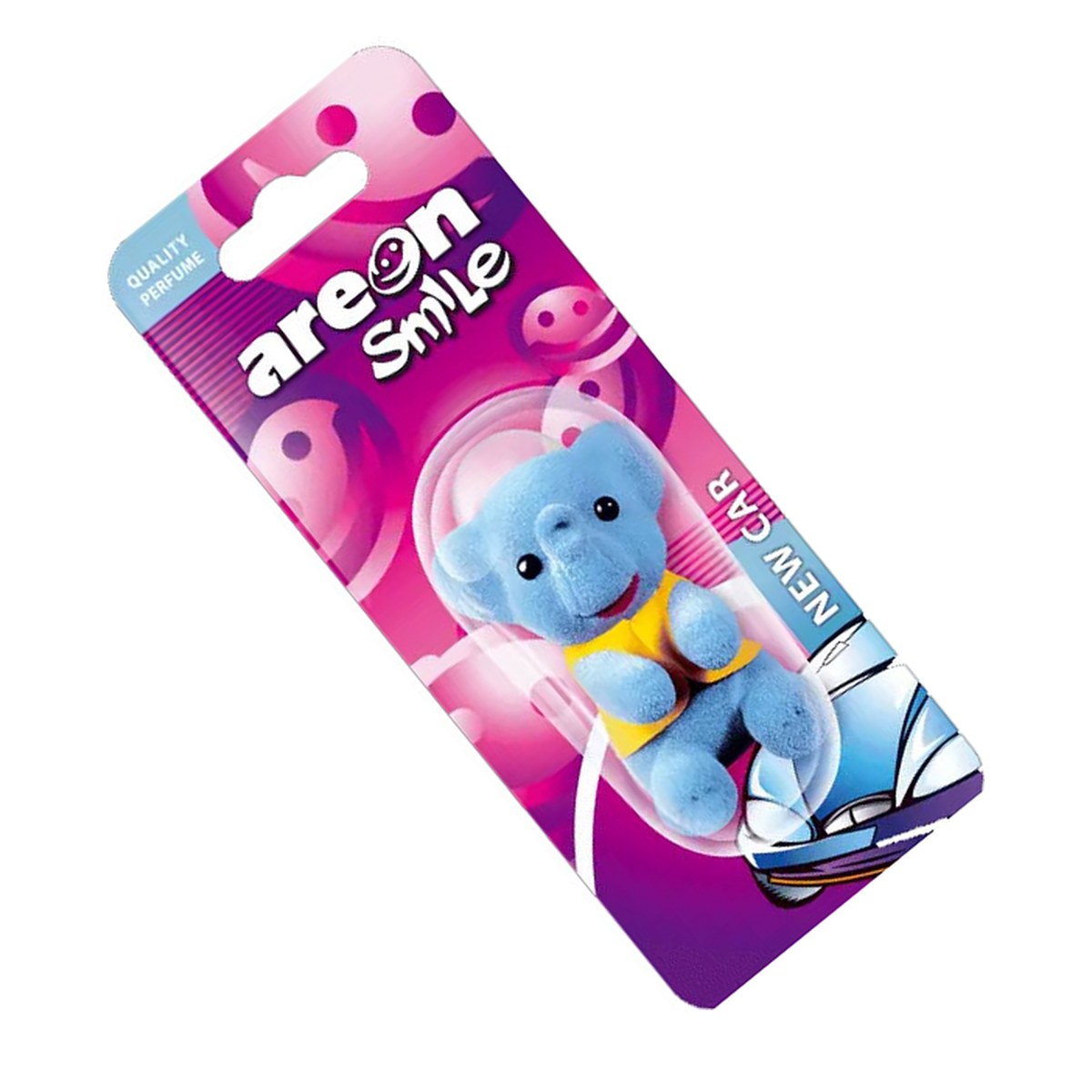 Odorizant auto Areon Smile New Car, tip figurina, elimina mirosurile neplacute, parfum persistent, design colorat [1]