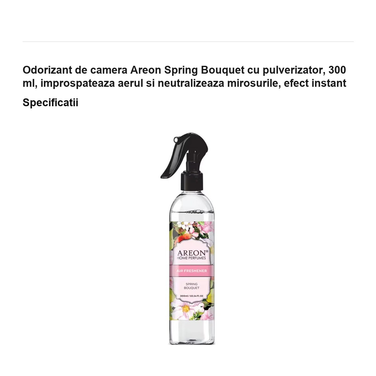 Odorizant de camera Areon Spring Bouquet cu pulverizator, 300 ml, improspateaza aerul si neutralizeaza mirosurile, efect instant [3]