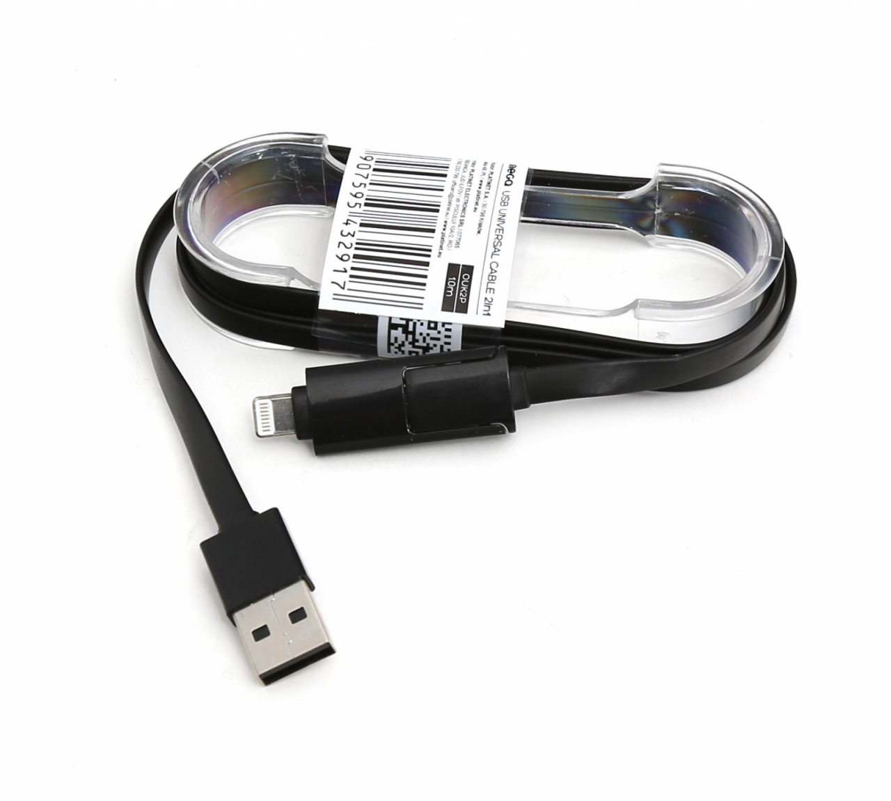 OMEGA-Cablu USB 2 in 1 microUSB&Lightning Black [7]
