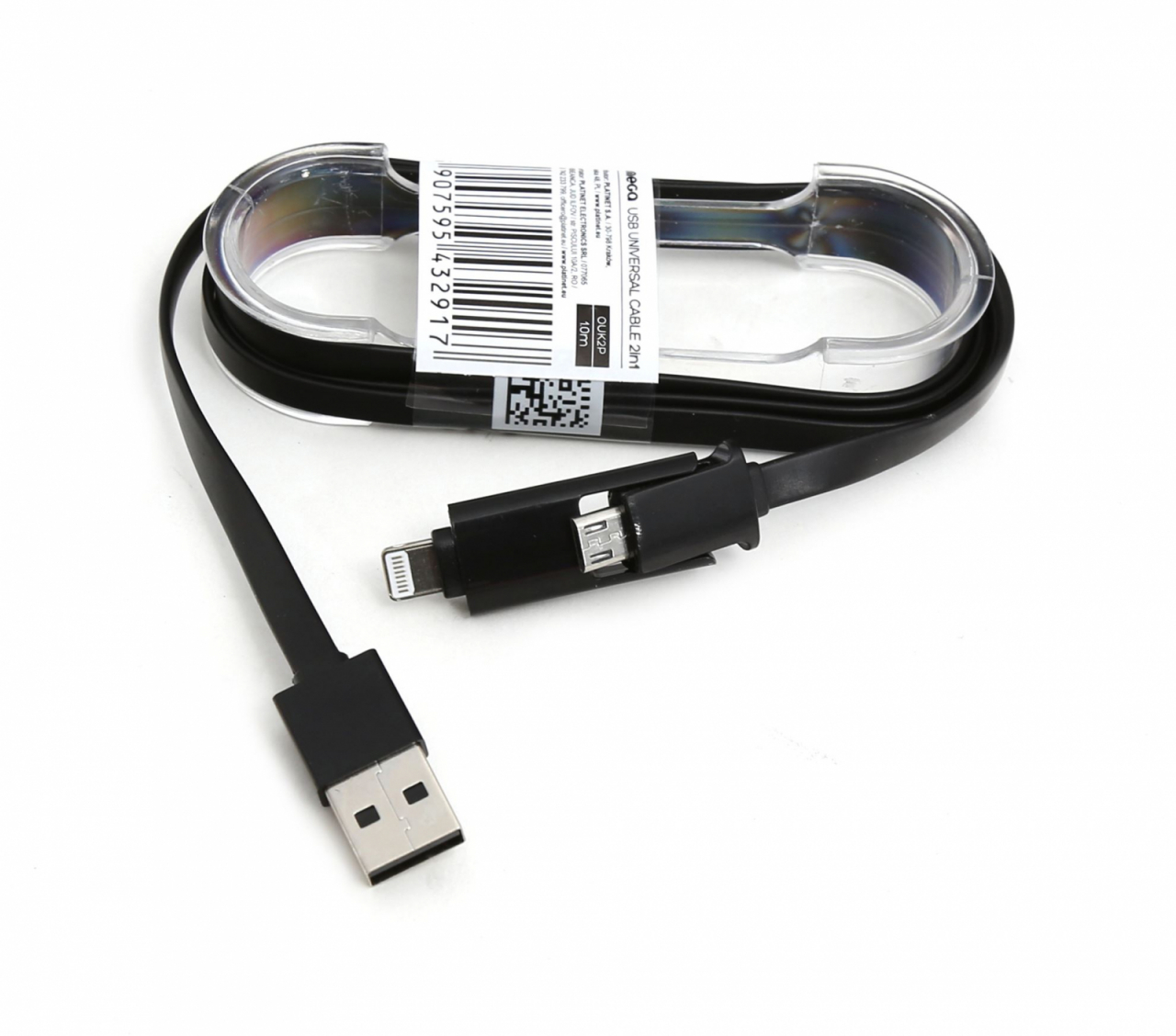 OMEGA-Cablu USB 2 in 1 microUSB&Lightning Black [6]