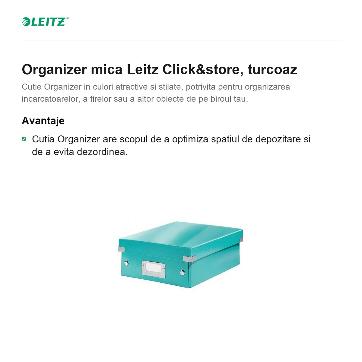 Organizer mica Leitz Click&store, turcoaz [2]