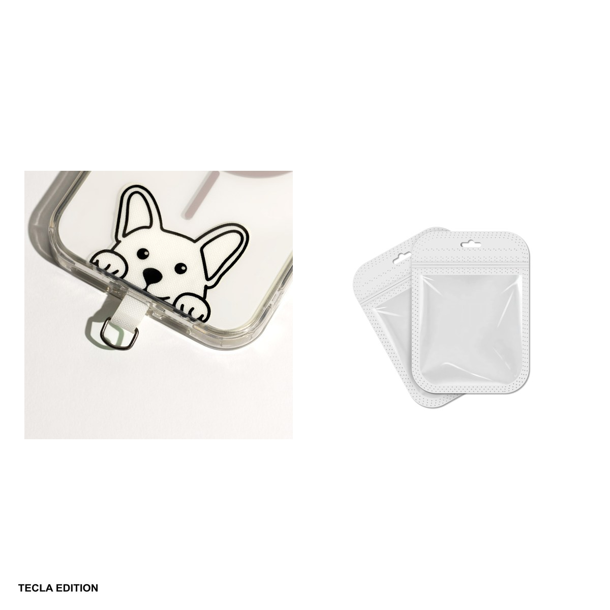 Ornament telefon cu design Dog, cu insertie din nailon sub carcasa husei, cu inel metalic de prindere exterior pentru atasarea la snur, lant sau curea si personalizare [4]
