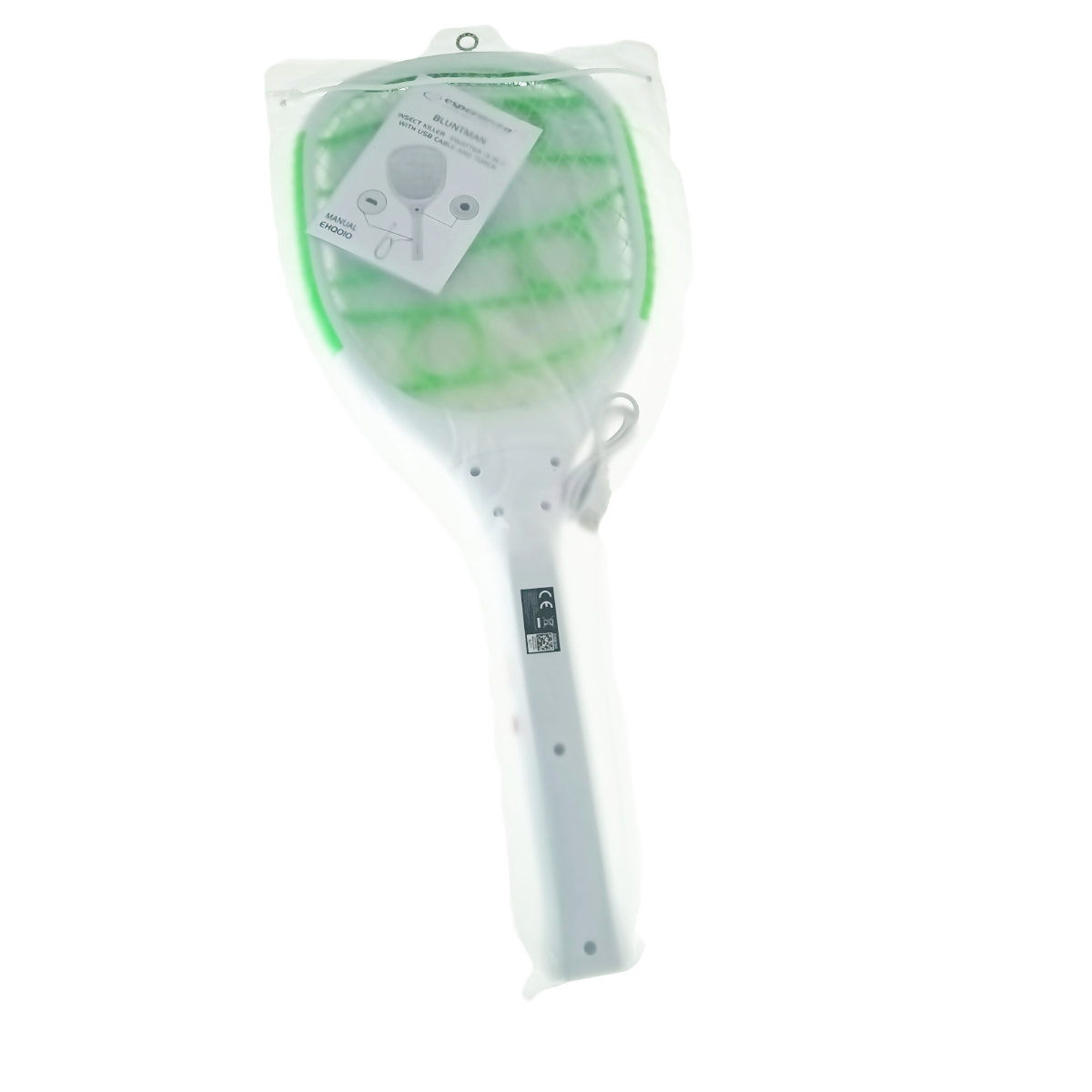 Paleta anti-insecte cu lanterna, Esperanza Insect Killer Swatter 3in1 Bluntman, 95596, alb cu verde [5]