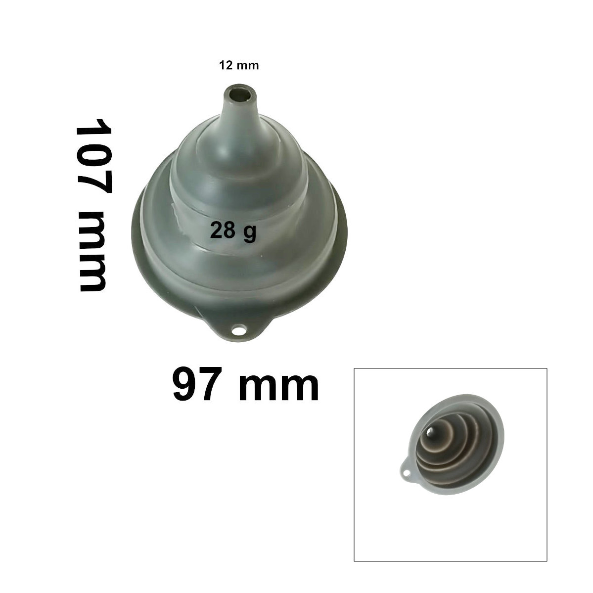 Palnie pliabila din silicon, rezistenta la caldura, cu diametru de 97 mm, 41727, gri [3]