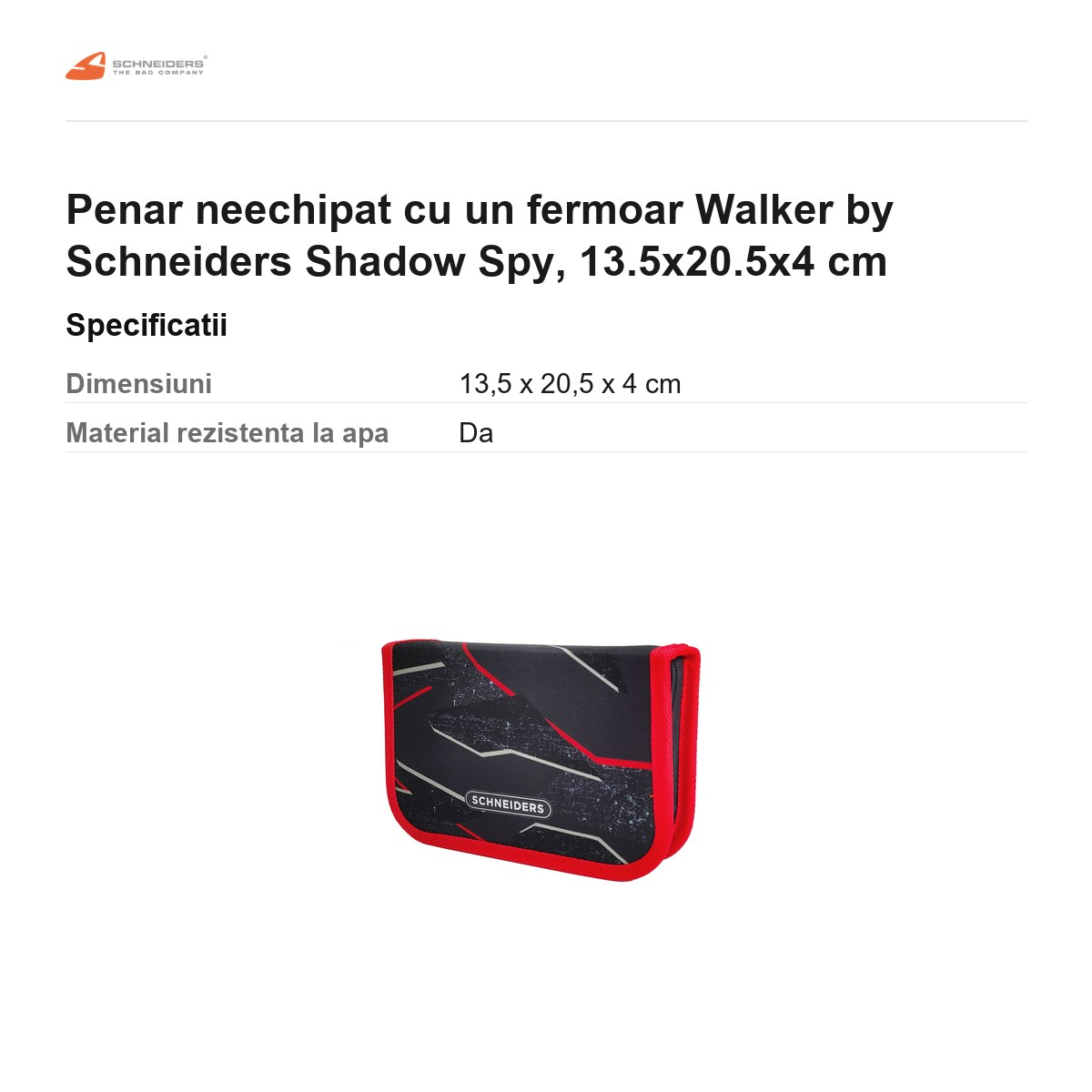 Penar neechipat cu un fermoar Walker by Schneiders Shadow Spy, 13.5x20.5x4 cm [3]