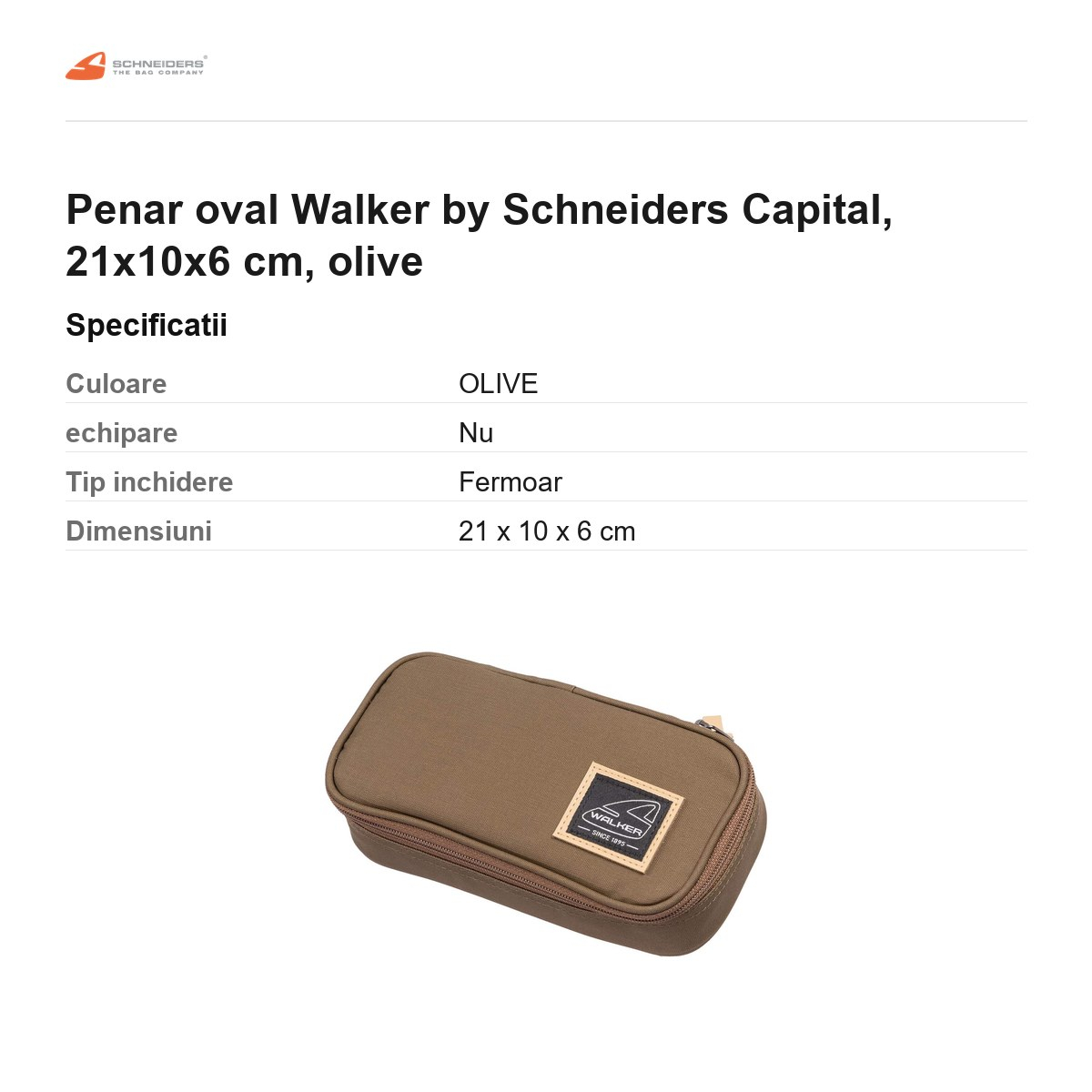 Penar oval Walker by Schneiders Capital, 21x10x6 cm, olive [3]
