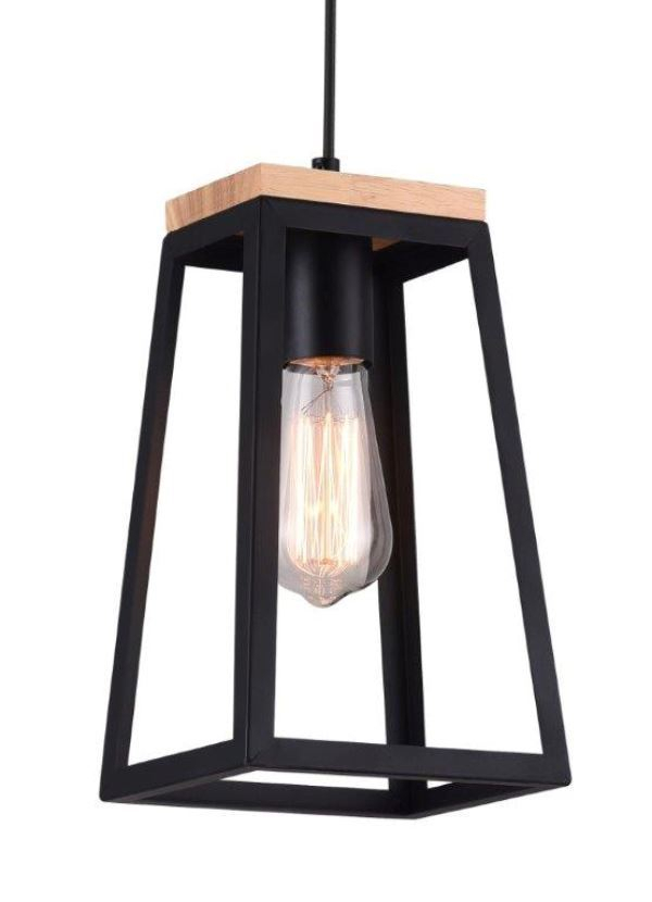 Pendul PLATINET IKAR P11610112 E27 METAL+WOOD BLACK 17X14X28[44022] [6]