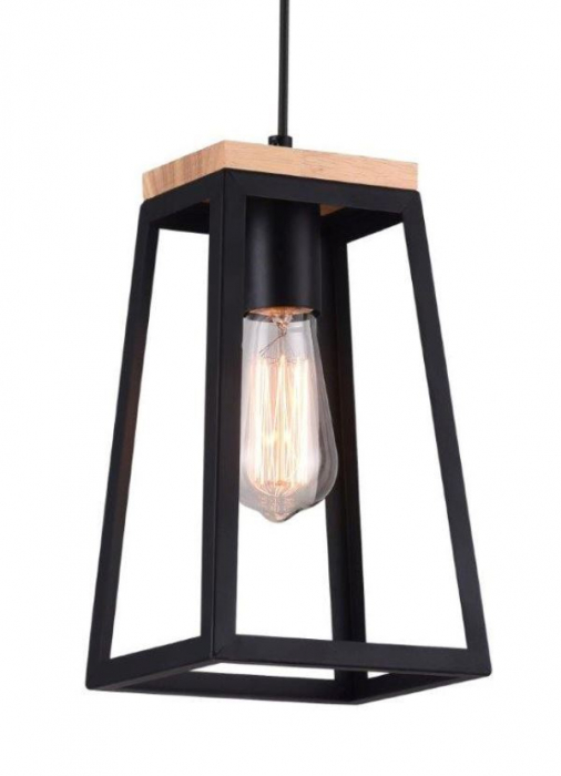 Pendul PLATINET IKAR P11610112 E27 METAL+WOOD BLACK 17X14X28[44022] [2]
