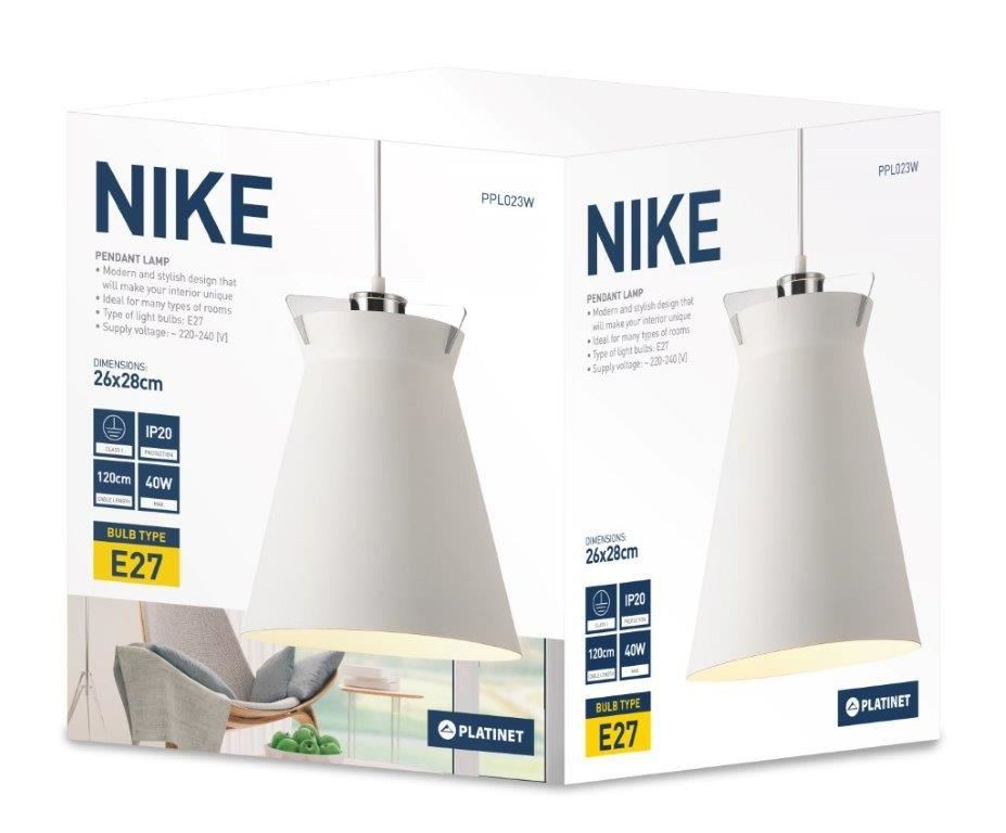 Pendul PLATINET NIKE P161028 E27 METAL WHITE 26X28[44019] [7]