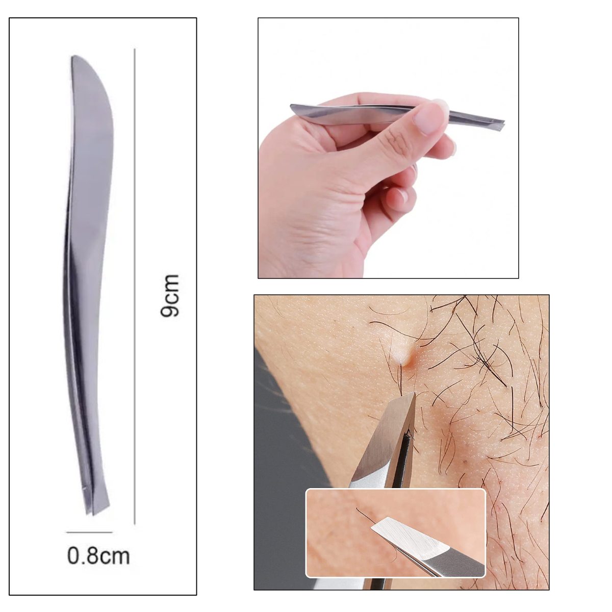 Penseta profesionala curbata, J44-V10 00004, pentru machiaj, lungime 90mm, argintie [5]