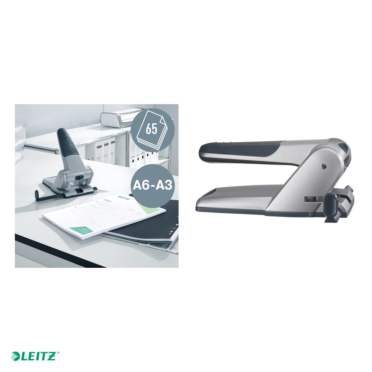 Perforator de mare capacitate Leitz 5180, pentru documente perforate, perforare 65 coli, albastru [5]