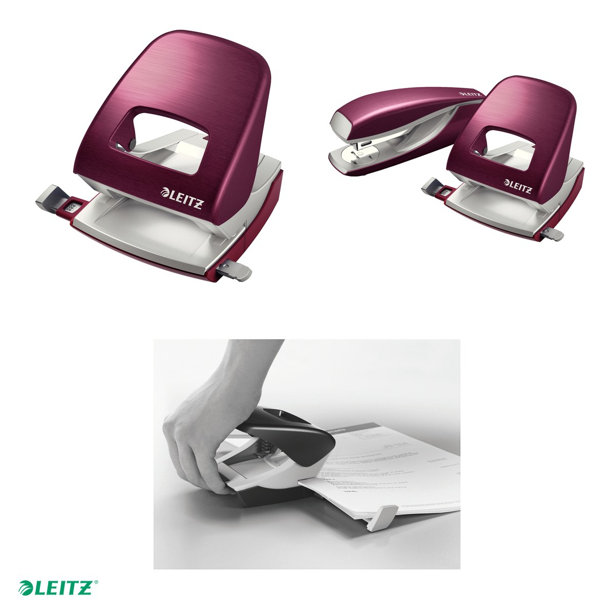 Perforator metalic Leitz Style 5006 NeXXt Series, perforare 30 coli, pentru documente perforate, grena [4]