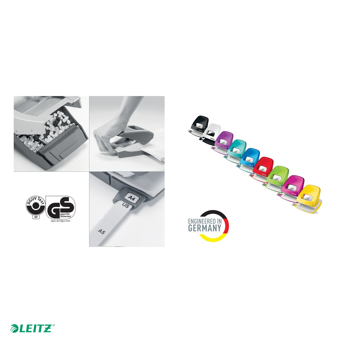 Perforator metalic Leitz WOW 5008 NeXXt Series, perforare 30 coli, pentru documente perforate, rosu [5]