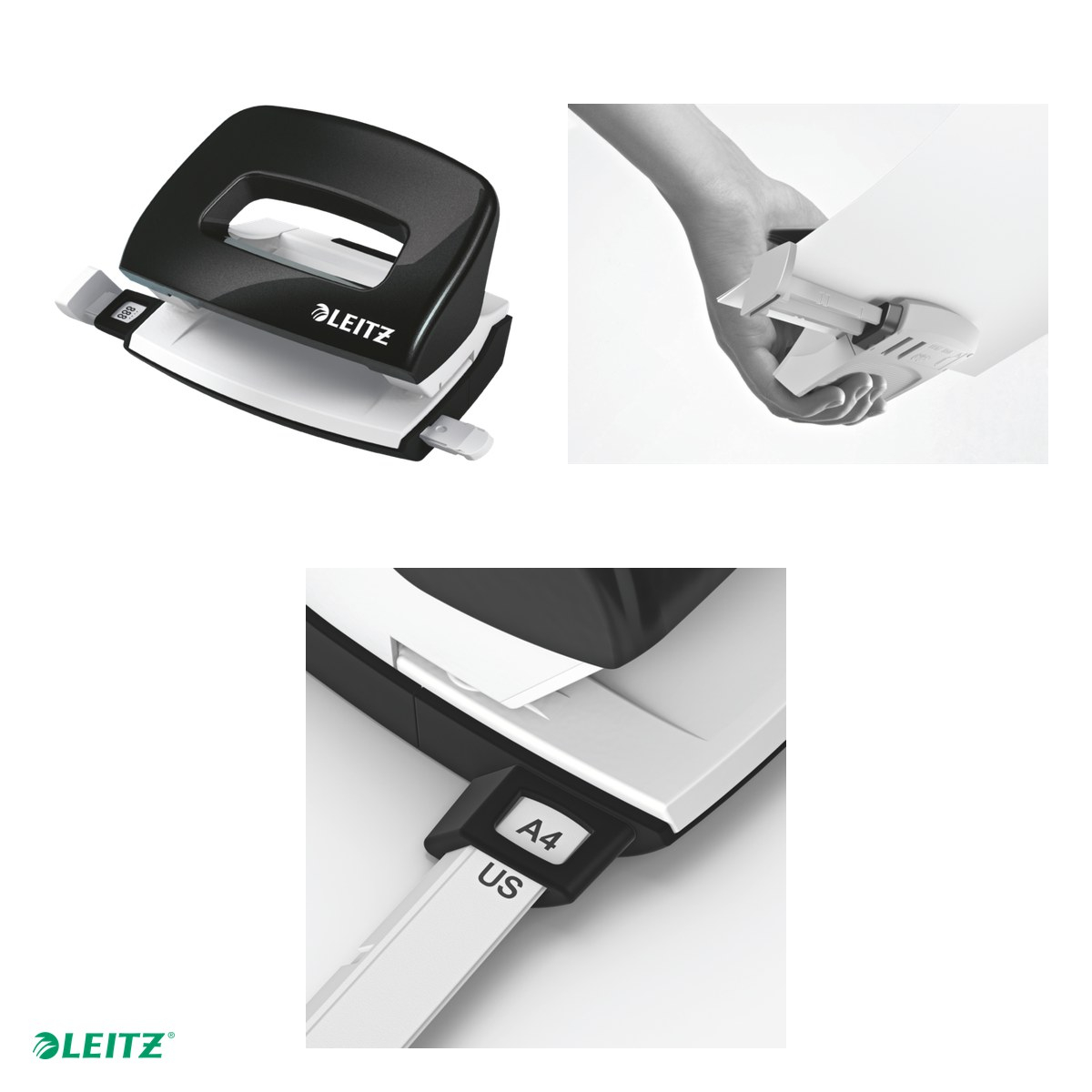 Perforator metalic Leitz WOW 5060 MINI NeXXt Series, perforare 10 coli, negru [4]