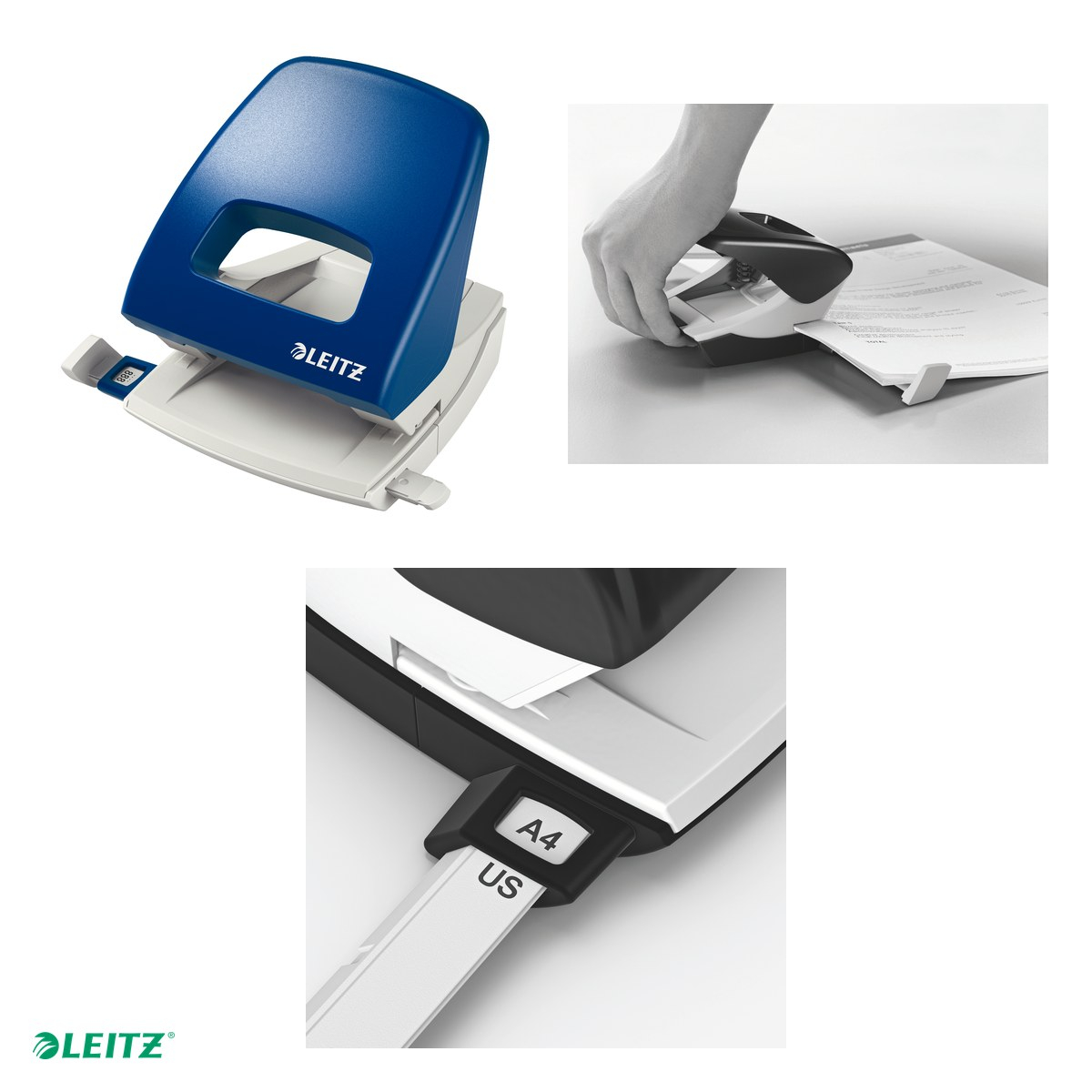 Perforator plastic Leitz 5005 NeXXt Series, perforare 25 coli, pentru documente perforate, albastru [4]