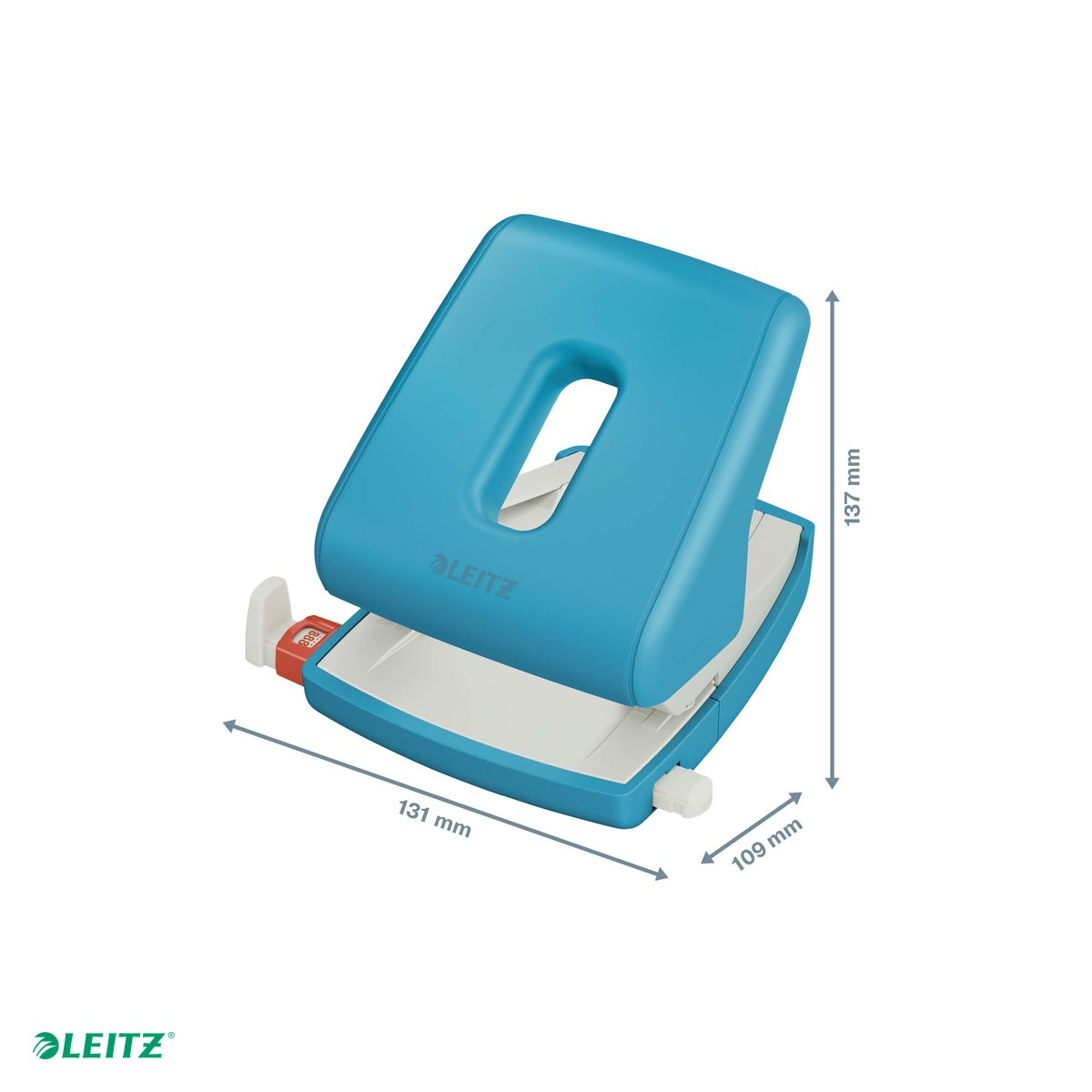 Perforator plastic Leitz Cosy 5004, pentru documente perforate, perforare 30 coli, albastru Celest [6]