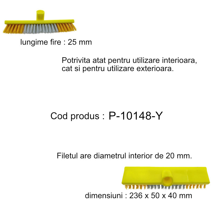 Perie covoare, cu filet 20mm, galben cu alb [12]