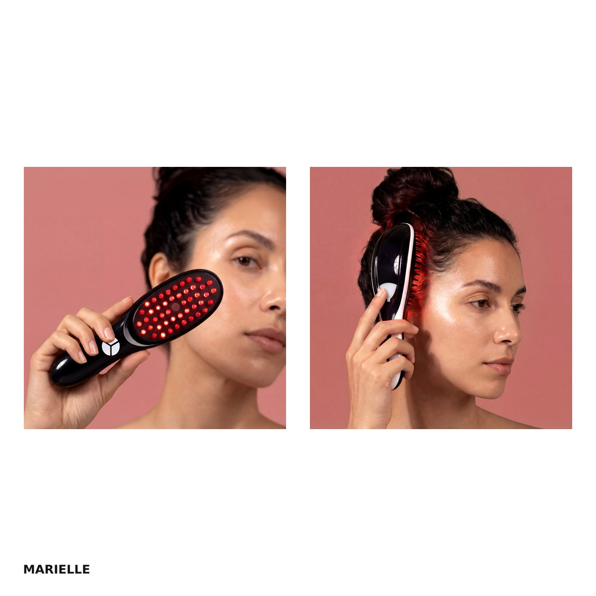 Perie de masaj pentru scalp, Marielle Brush, cu functie de abur si lumina, pentru ingrijirea parului, relaxare si stimulare, neagra [5]