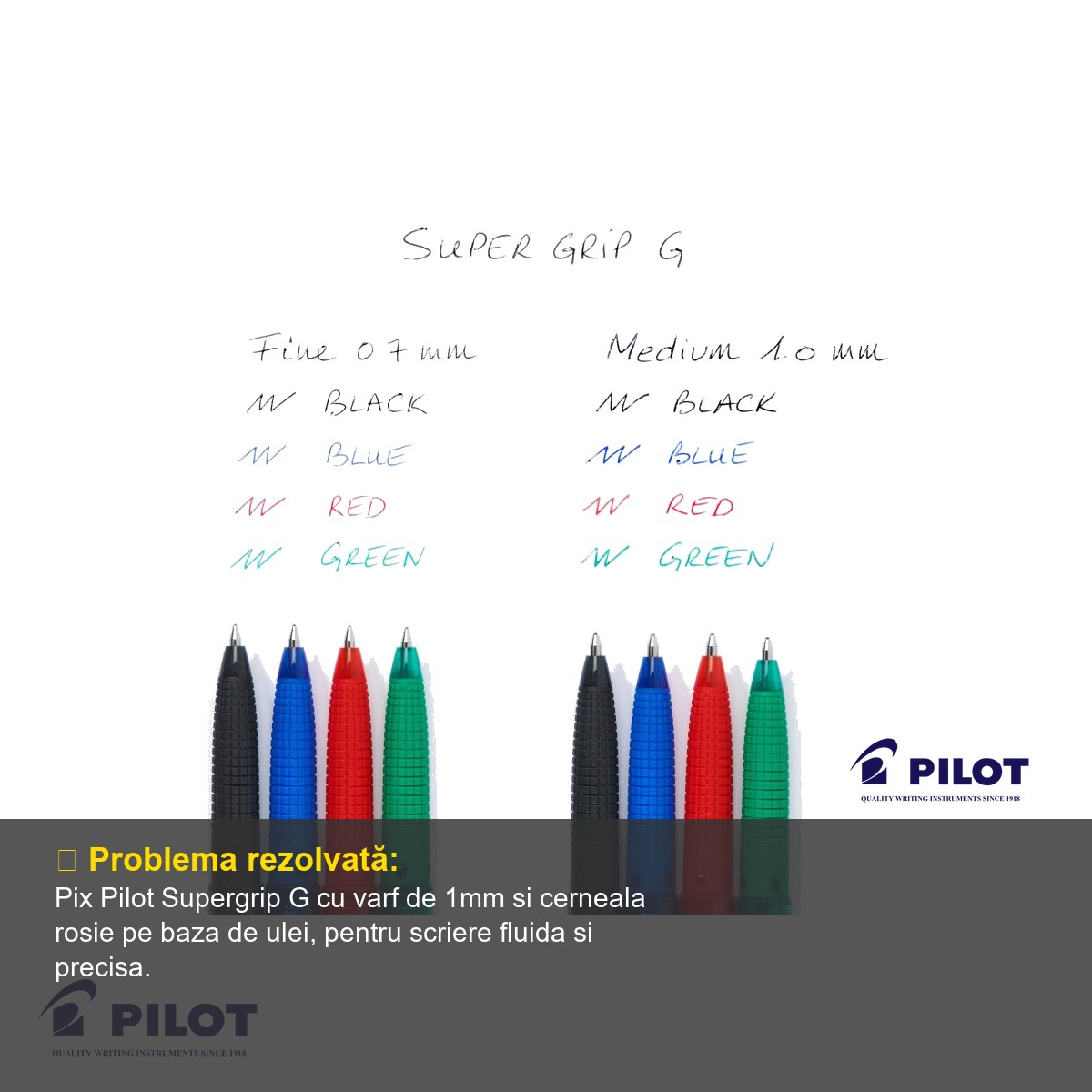 Pix de unica folosinta Pilot Supergrip G, varf 1mm, cerneala rosie, grip confortabil [4]