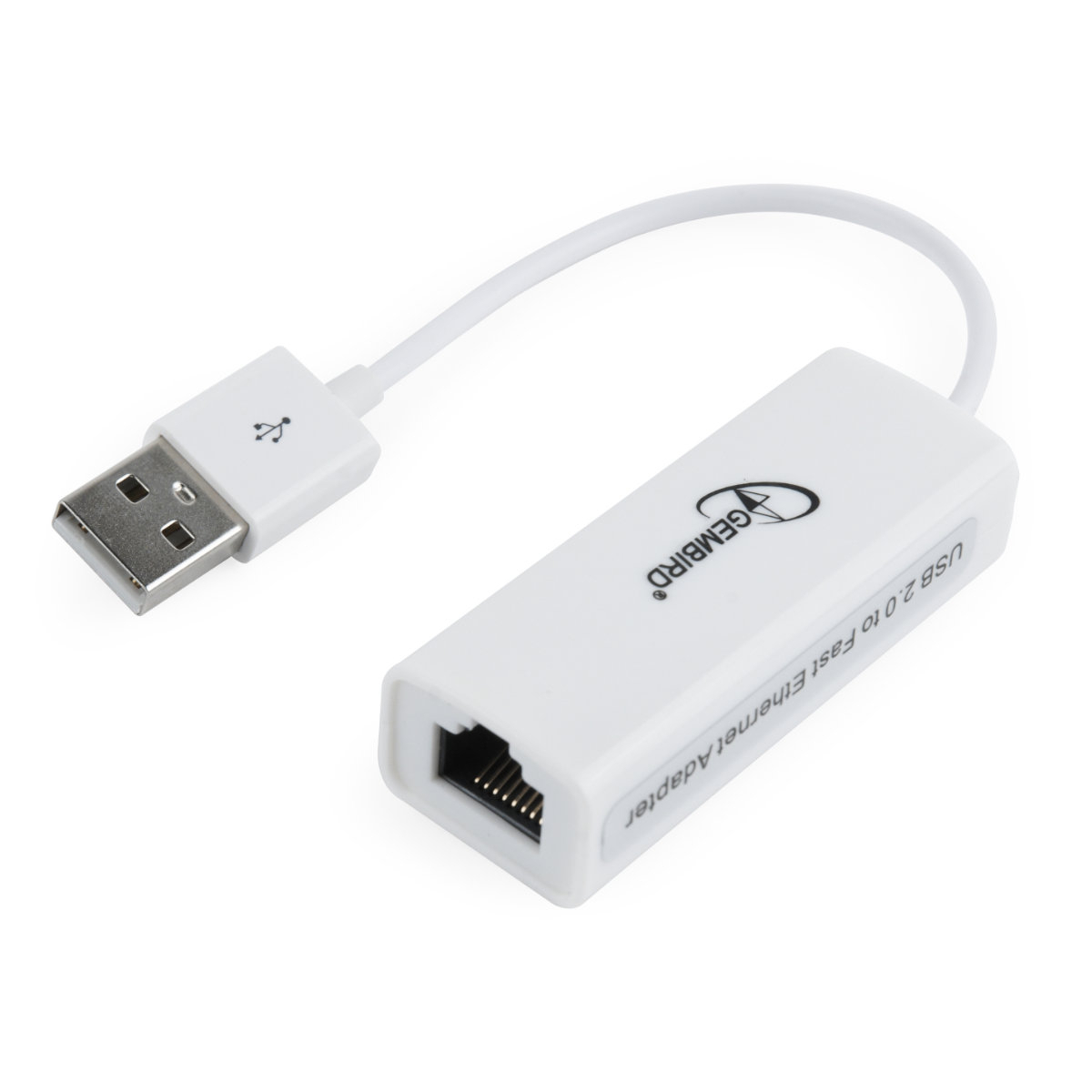 Placa de retea Gembird 09675, USB 2.0 tata la RJ-45 mama, adaptor LAN Ethernet, internet 10/100 Mbps, alb [5]