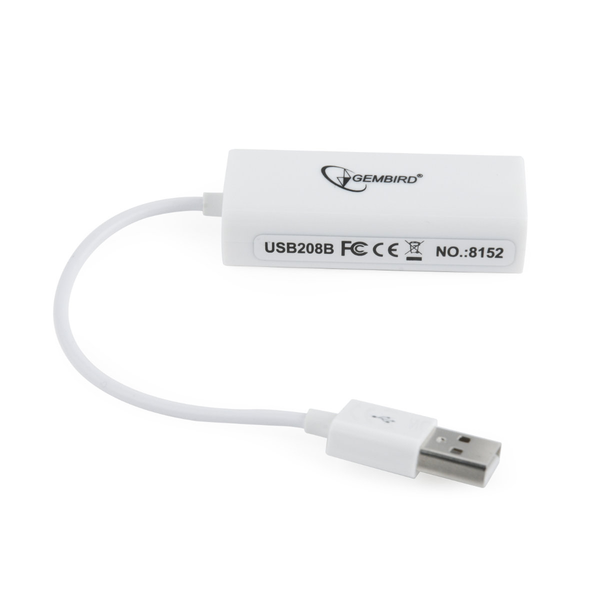 Placa de retea Gembird 09675, USB 2.0 tata la RJ-45 mama, adaptor LAN Ethernet, internet 10/100 Mbps, alb [6]