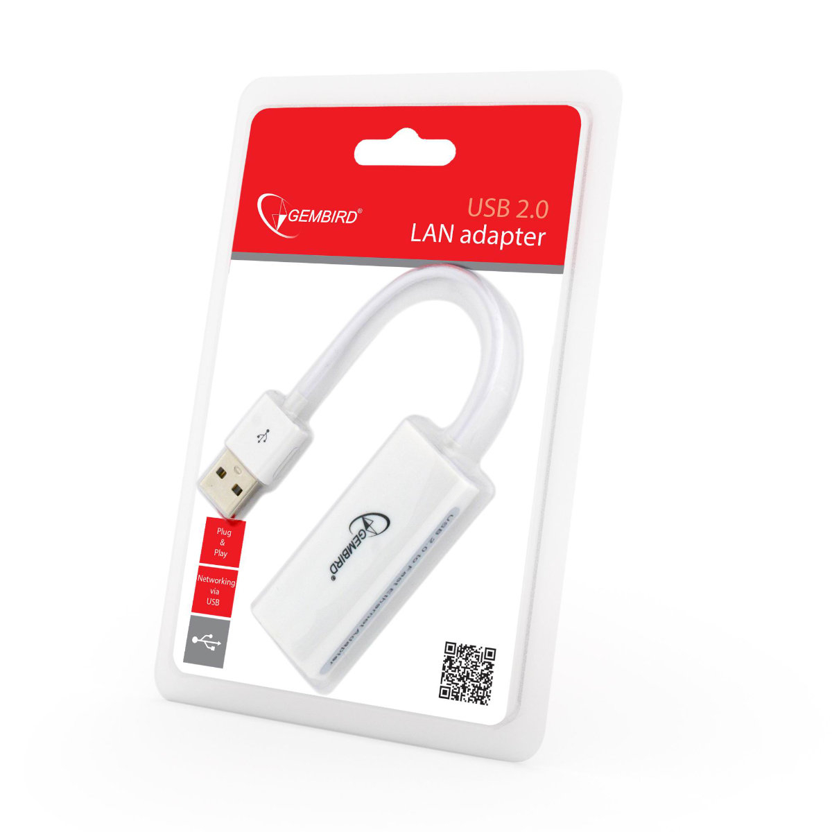 Placa de retea Gembird 09675, USB 2.0 tata la RJ-45 mama, adaptor LAN Ethernet, internet 10/100 Mbps, alb [8]