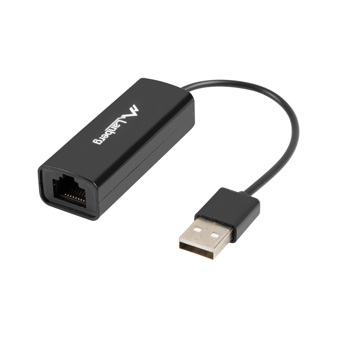 Placa de retea Lanberg 41869, USB 2.0 tata la RJ-45 mama, adaptor Ethernet, internet 10/100 Mb/s, cablu 10 cm, neagra [4]