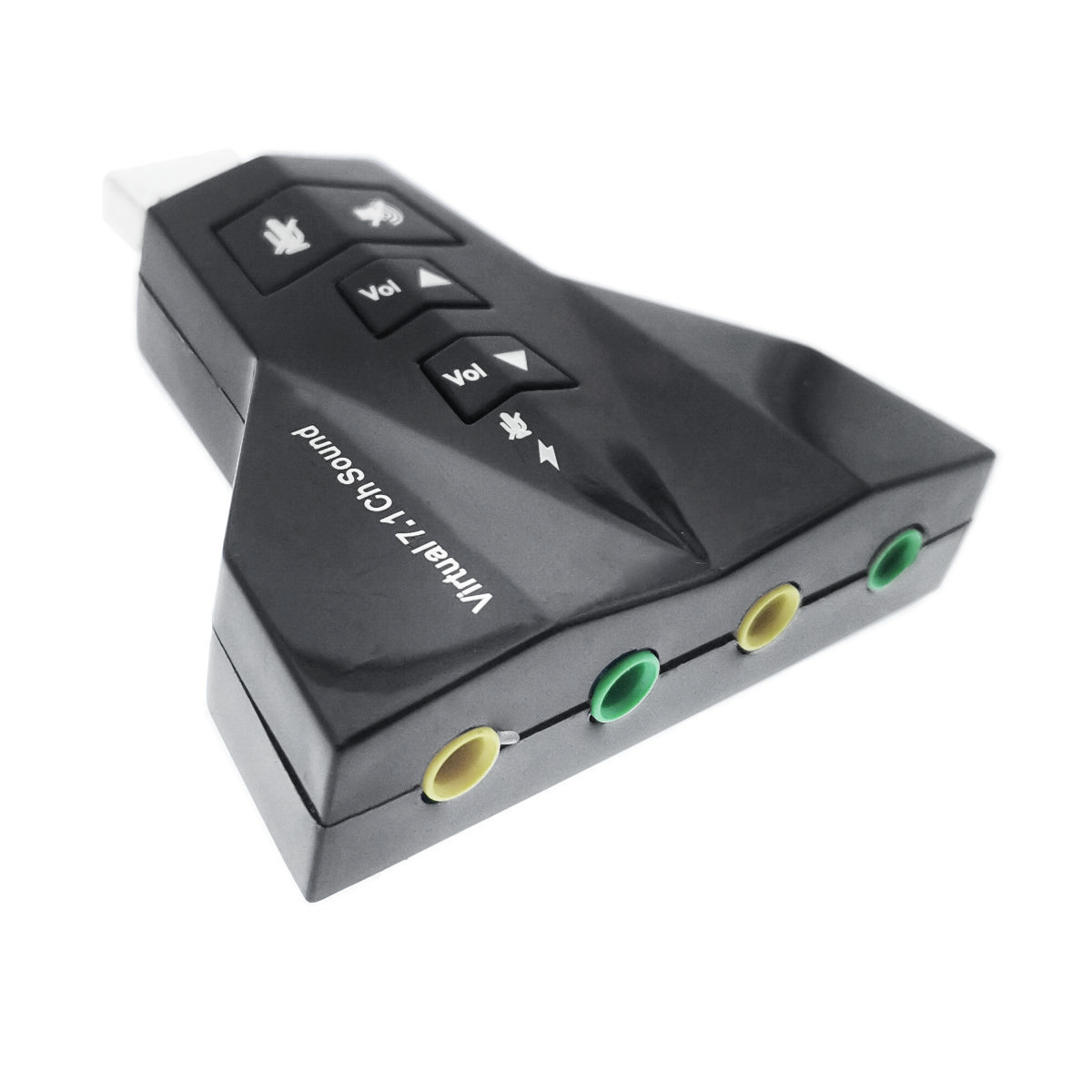 Placa de sunet USB externa, cu 4 porturi Jack 3.5 mm, 7.1 USB Virtual Channel Sound, neagra [4]