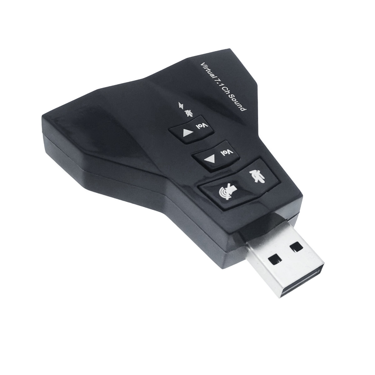 Placa de sunet USB externa, cu 4 porturi Jack 3.5 mm, 7.1 USB Virtual Channel Sound, neagra [7]