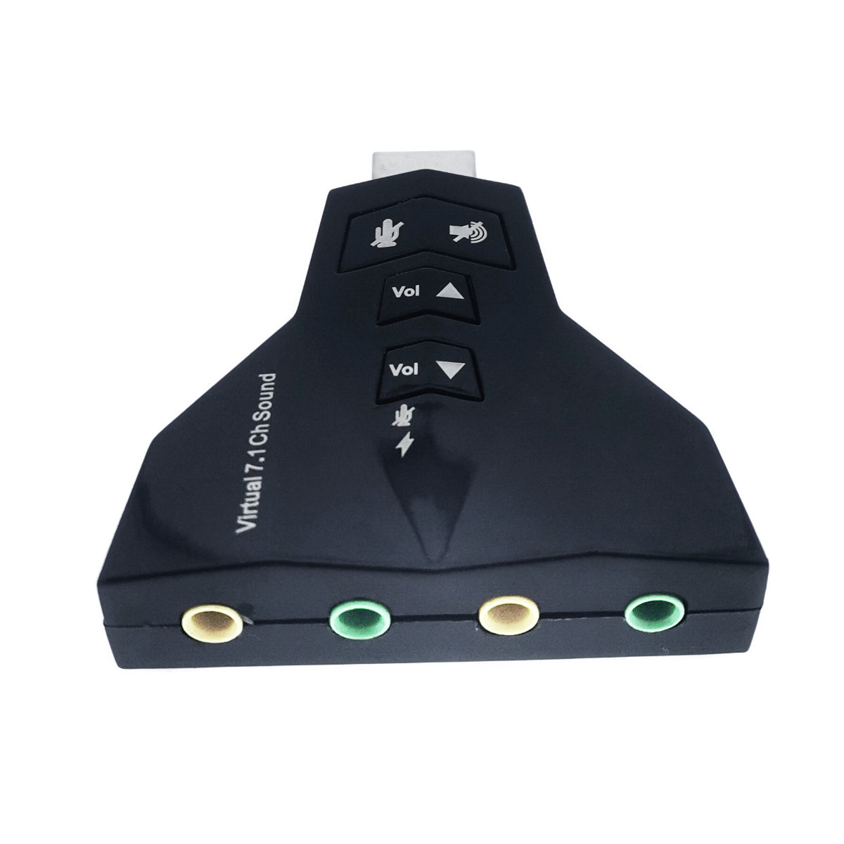 Placa de sunet USB externa, cu 4 porturi Jack 3.5 mm, 7.1 USB Virtual Channel Sound, neagra [9]