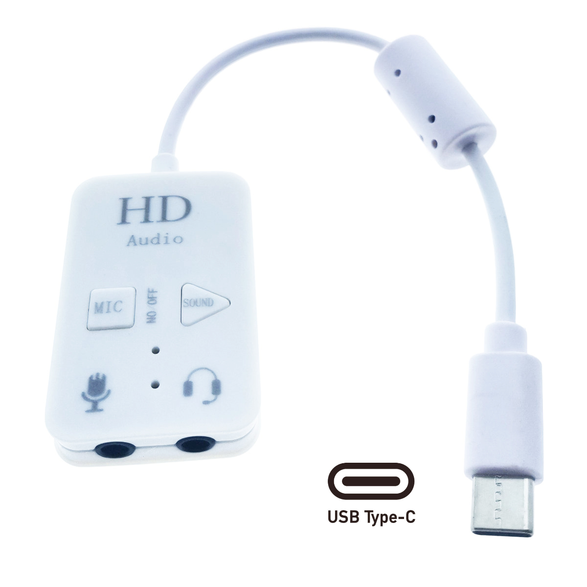 Placa de sunet USB Tip C, cu iesire 2 x Jack 3.5mm mama, Virtual 7.1 Channel, butoane de comanda, indicatori Led, alba [8]