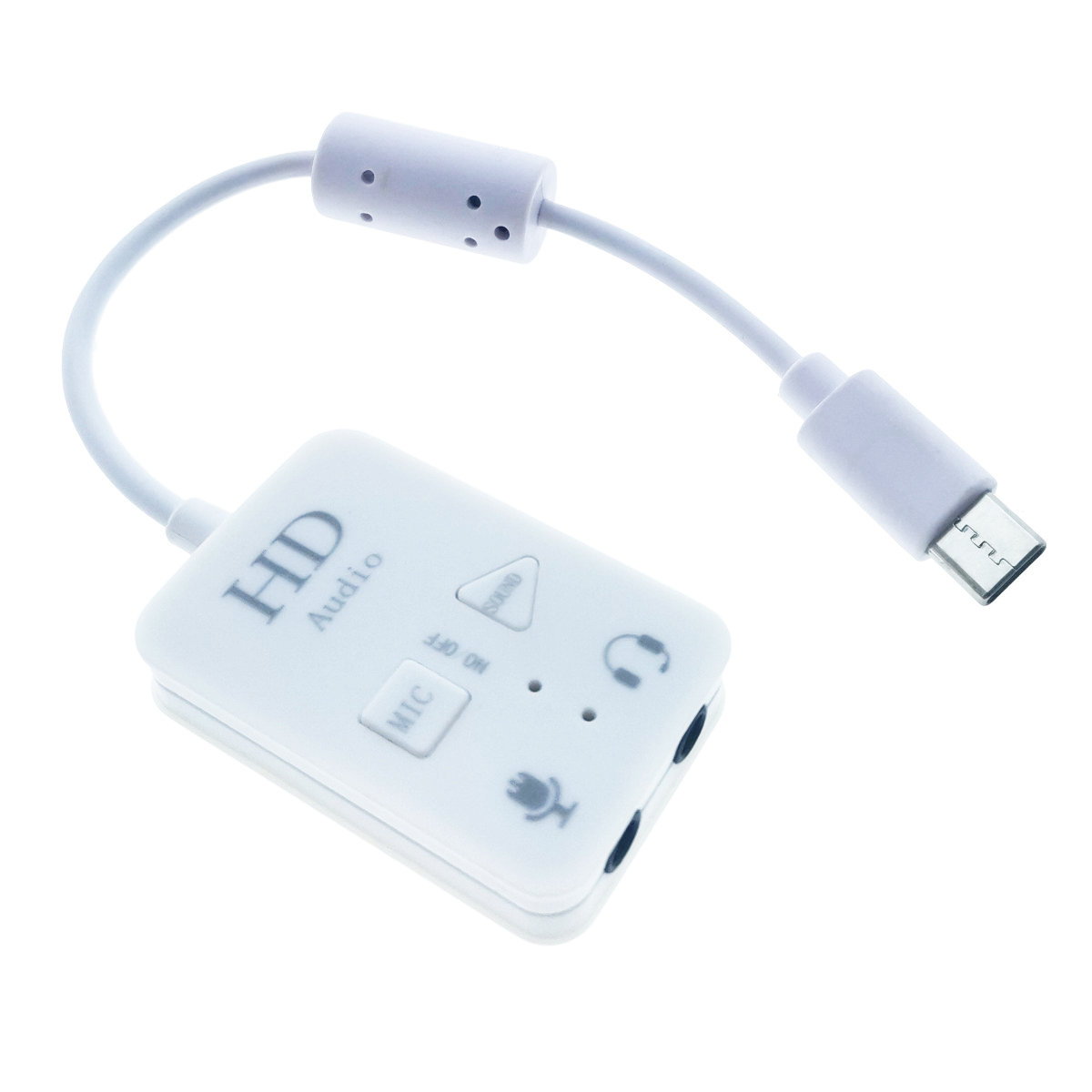 Placa de sunet USB Tip C, cu iesire 2 x Jack 3.5mm mama, Virtual 7.1 Channel, butoane de comanda, indicatori Led, alba [7]
