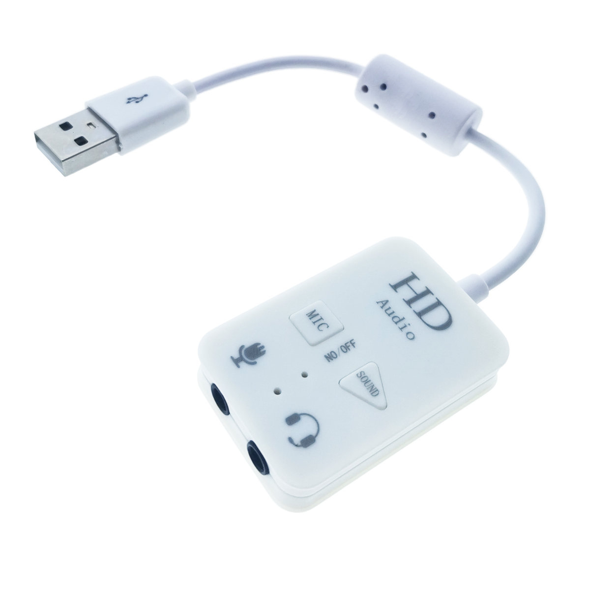 Placa de sunet USB, Virtual 7.1 Channel, cu iesire 2 x Jack 3.5mm mama, butoane de comanda, indicator Led, alba [7]