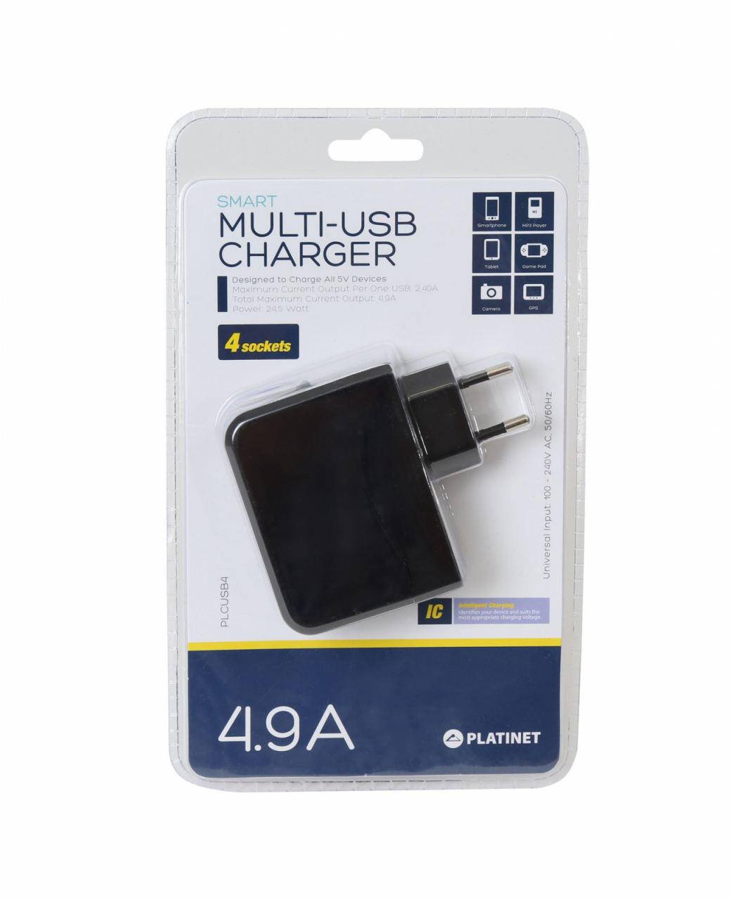 PLATINET FAMILY CHARGER 4-PORT USB 4,9A BLACK [42837] [6]