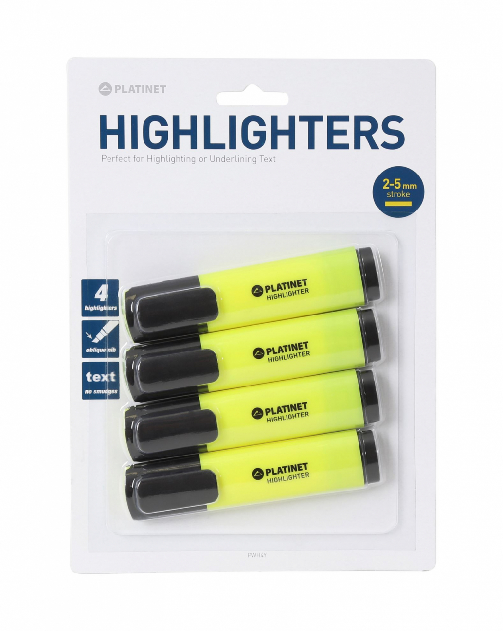 PLATINET HIGHLIGHTERS YELLOW 4 PCS [9]