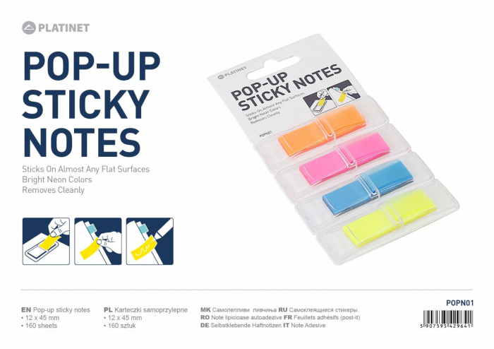 PLATINET POP-UP PET NOTES 12 X 45 MM 160 SHEETS [2]