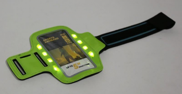 PLATINET SPORT ARMBRAND FOR SMARTPHONE GREEN WITH LED [4]